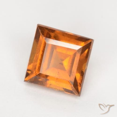 granate hessonita Naranja oscuro natural de 1.41 ct, Cuadrado, VS-SI