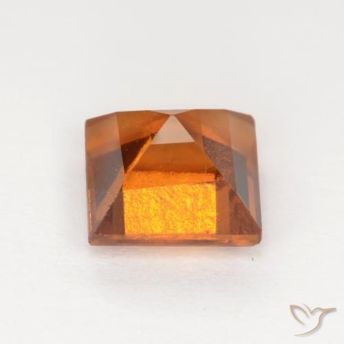 granate hessonita Naranja oscuro natural de 1.41 ct, Cuadrado, VS-SI