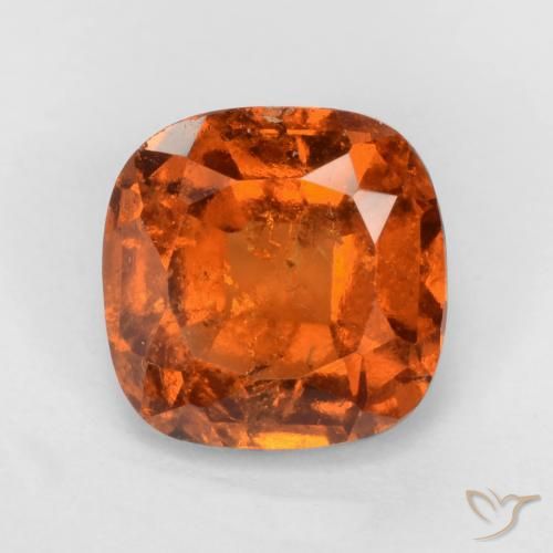 1.79ct Natural Naranja fuego granate hessonita, Forma Cojín, SI