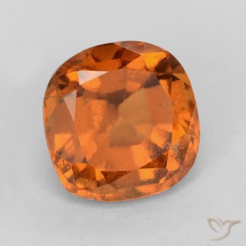 granate hessonita Naranja oscuro medio natural de 1.86 ct, Forma Cojín, VS-SI