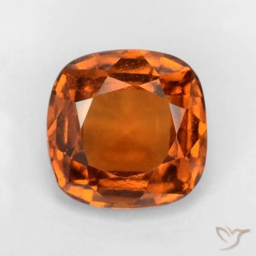 1.85ct Natural Naranja oscuro granate hessonita, Forma Cojín, VS