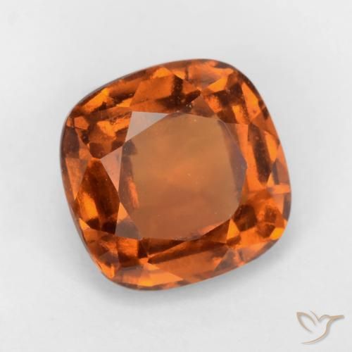 granate hessonita Naranja oscuro natural de 1.85 ct, Forma Cojín, VS