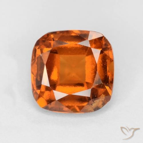 1.71ct Natural Naranja oscuro medio granate hessonita, Forma Cojín, VS-SI