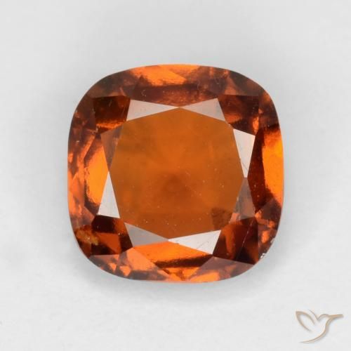 1.62ct Natural Naranja oscuro granate hessonita, Forma Cojín, VS