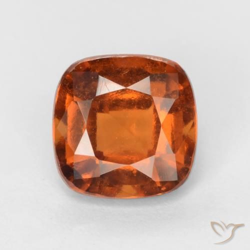 1.95ct Natural Ámbar naranja granate hessonita, Forma Cojín, VS