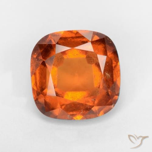 1.78ct Natural Naranja oscuro granate hessonita, Forma Cojín, VS-SI
