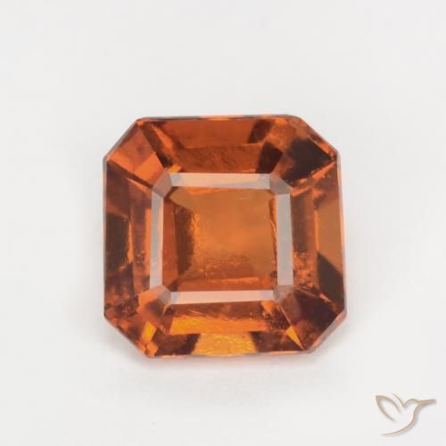 1.69ct Natural Naranja oscuro medio granate hessonita, corte esmeralda, SI