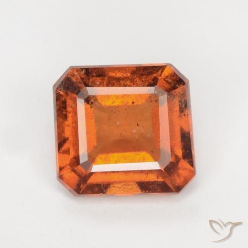 1.86ct Natural Naranja oscuro medio granate hessonita, corte esmeralda, SI