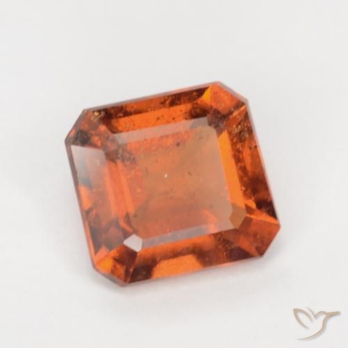 granate hessonita Naranja oscuro medio natural de 1.86 ct, Corte Octágono / Esmeralda, SI