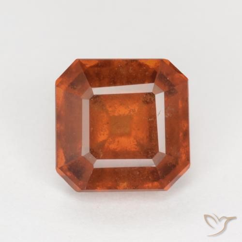 2.16ct Natural Ámbar naranja granate hessonita, corte esmeralda, SI