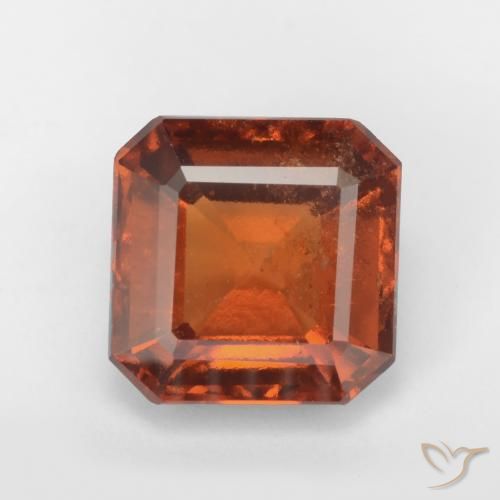 2.21ct Natural Naranja oscuro granate hessonita, corte esmeralda, SI