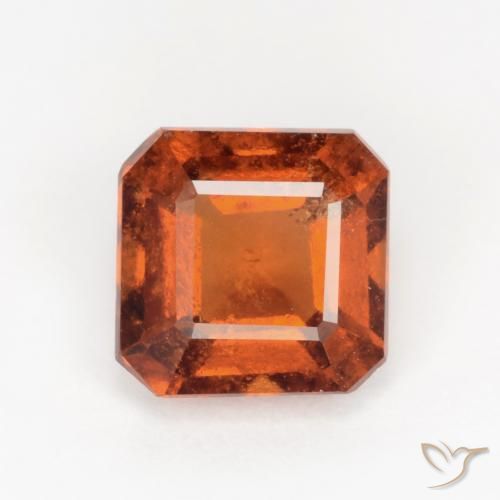 1.80ct Natural Ámbar naranja granate hessonita, corte esmeralda, SI