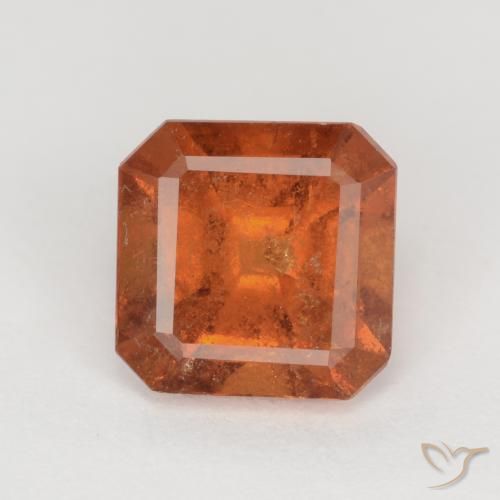 1.77ct Natural Naranja oscuro granate hessonita, corte esmeralda, SI