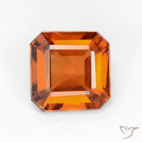 1.72ct Natural Naranja oscuro granate hessonita, corte esmeralda, VS