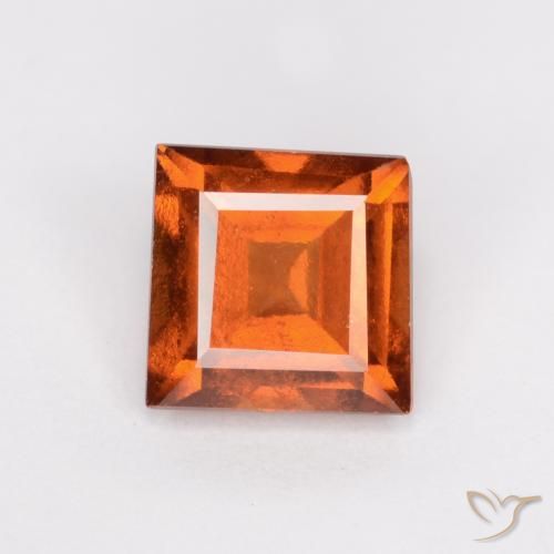 1.34ct Natural Naranja medio Granate Hessonita, Cuadrado, VS-SI