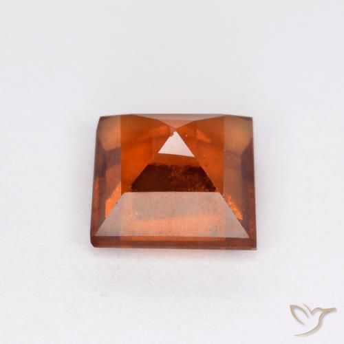 granate hessonita Naranja medio natural de 1.34 ct, Cuadrado, VS-SI