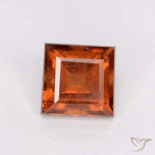 1.64ct Natural Naranja oscuro granate hessonita, Cuadrado, SI