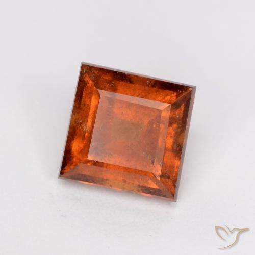 granate hessonita Naranja oscuro natural de 1.64 ct, Cuadrado, SI