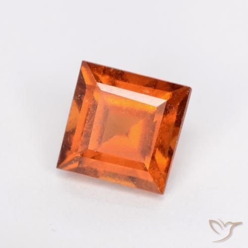 granate hessonita Naranja oscuro natural de 1.43 ct, Cuadrado, SI