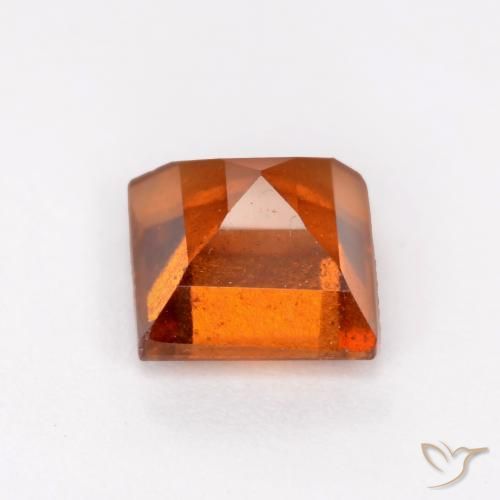 granate hessonita Naranja oscuro natural de 1.57 ct, Cuadrado, VS-SI