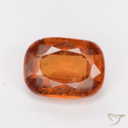 2.02ct Natural Ámbar naranja granate hessonita, Forma Cojín, SI