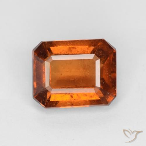 1.61ct Natural Naranja medio granate hessonita, corte esmeralda, VS-SI