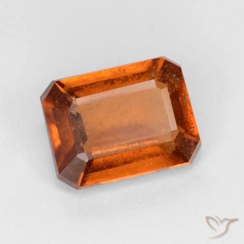 1.70ct Natural Naranja oscuro medio granate hessonita, corte esmeralda, SI