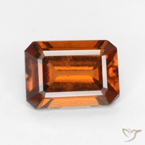 1.61ct Natural Naranja oscuro granate hessonita, corte esmeralda, VS