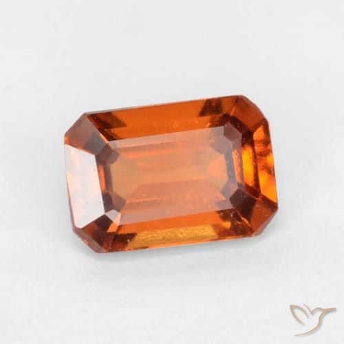 granate hessonita Naranja oscuro medio natural de 1.37 ct, Corte Octágono / Esmeralda, VS