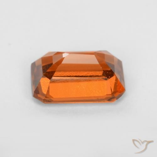 granate hessonita Naranja oscuro medio natural de 1.37 ct, Corte Octágono / Esmeralda, VS