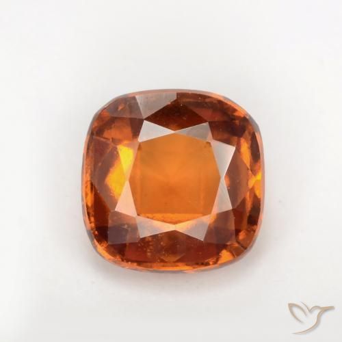 1.82ct Natural Naranja oscuro medio granate hessonita, Forma Cojín, VS