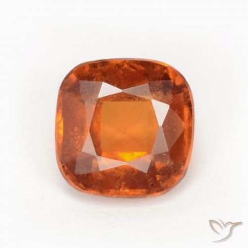 1.81ct Natural Naranja oscuro granate hessonita, Forma Cojín, SI