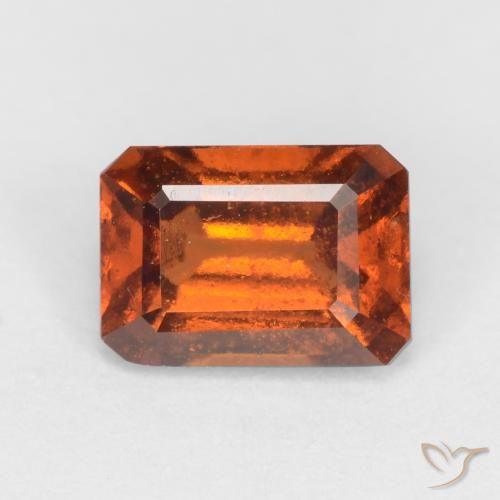 granate hessonita Naranja oscuro natural de 1.35 ct, Corte Octágono / Esmeralda, VS-SI