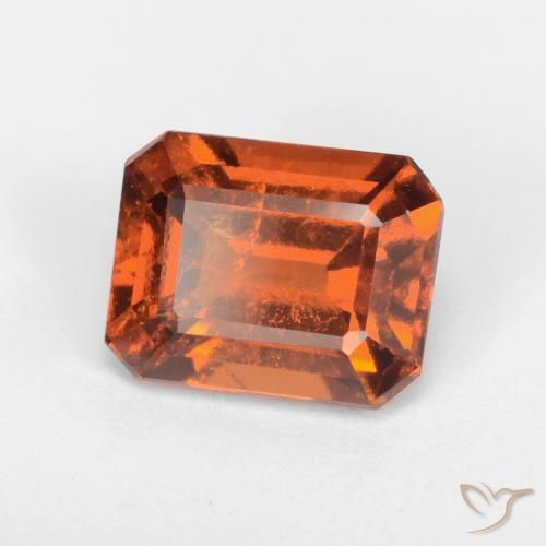 granate hessonita Naranja oscuro natural de 1.62 ct, Corte Octágono / Esmeralda, SI
