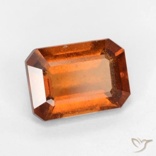 1.77ct Natural Naranja oscuro granate hessonita, corte esmeralda, SI
