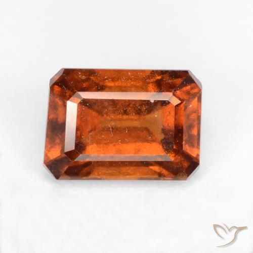 1.44ct Natural Naranja oscuro granate hessonita, corte esmeralda, SI