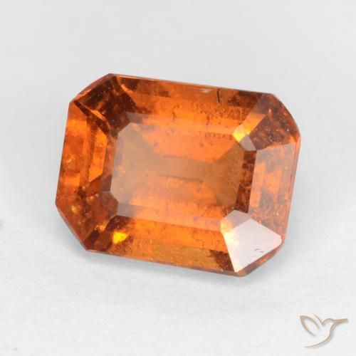 granate hessonita Naranja oscuro medio natural de 1.66 ct, Corte Octágono / Esmeralda, SI