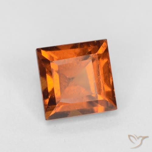 granate hessonita Naranja oscuro natural de 1.55 ct, Cuadrado, VS-SI