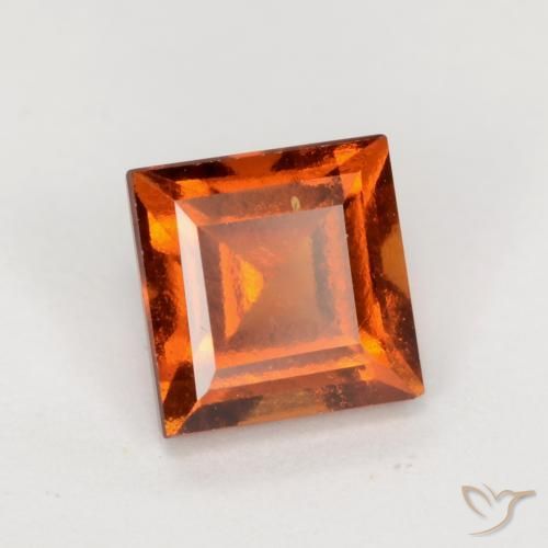 granate hessonita Naranja rojizo natural de 1.53 ct, Cuadrado, VS