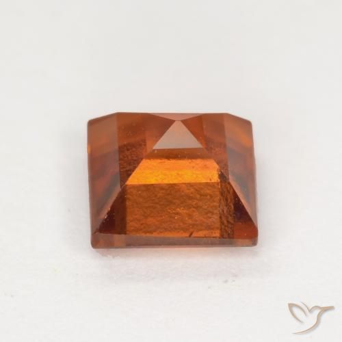granate hessonita Naranja rojizo natural de 1.53 ct, Cuadrado, VS