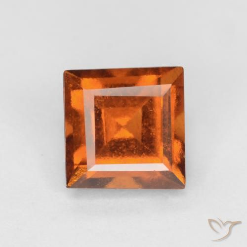 1.53ct Natural Naranja oscuro medio granate hessonita, Cuadrado, VS