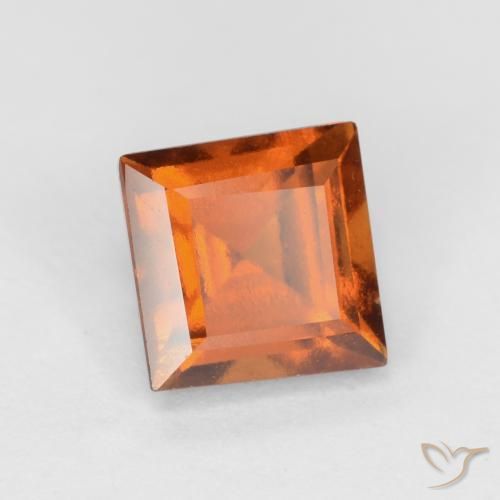 granate hessonita Naranja oscuro medio natural de 1.53 ct, Cuadrado, VS
