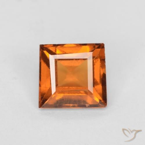 0.99ct Natural Naranja medio granate hessonita, Cuadrado, VS