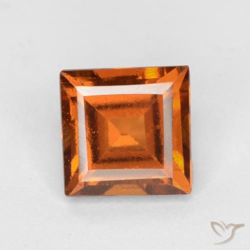 1.37ct Natural Naranja oscuro Granate Hessonita, Cuadrado, VS