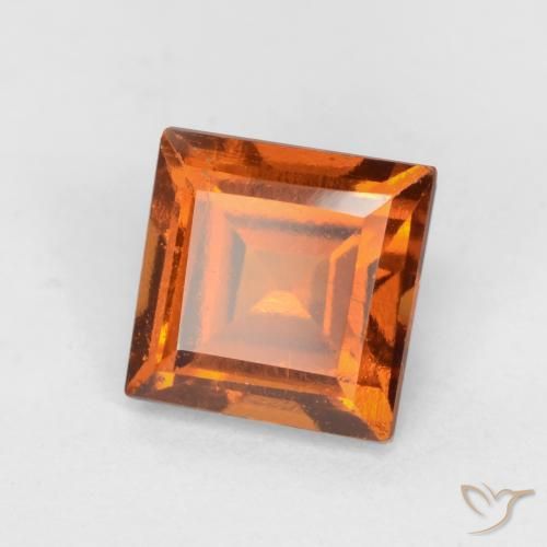 granate hessonita Naranja oscuro natural de 1.37 ct, Cuadrado, VS