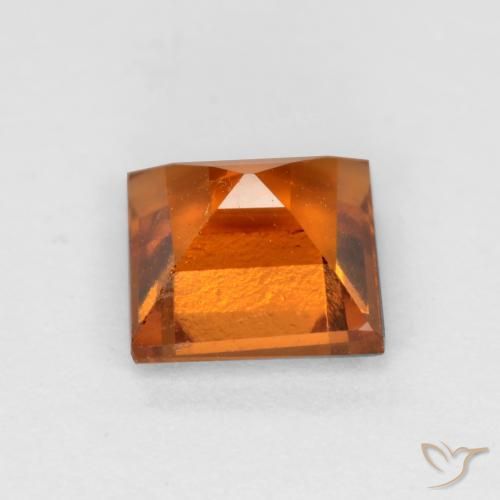 granate hessonita Naranja oscuro natural de 1.37 ct, Cuadrado, VS