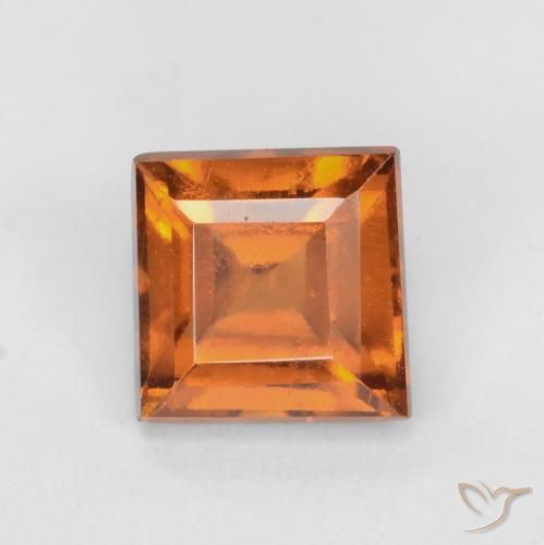 1.52ct Natural Naranja oscuro granate hessonita, Cuadrado, VS