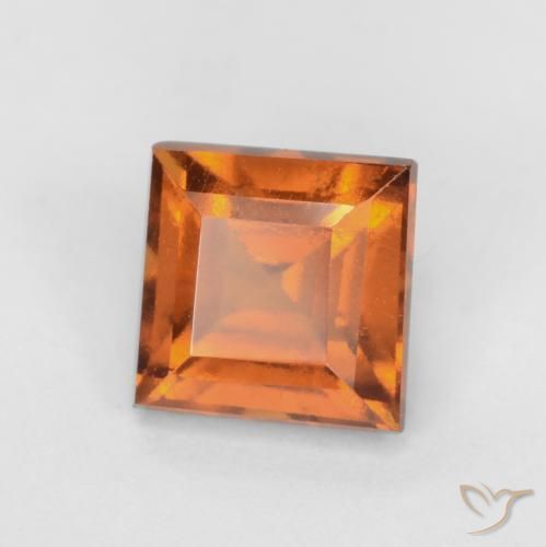 granate hessonita Naranja oscuro natural de 1.52 ct, Cuadrado, VS