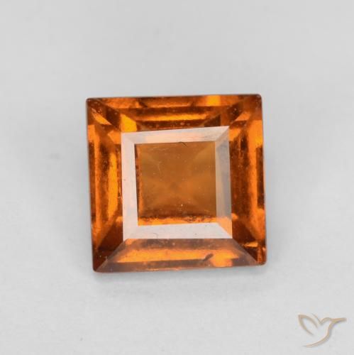 1.42ct Natural Naranja oscuro granate hessonita, Cuadrado, SI