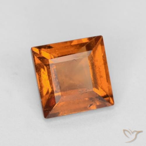 granate hessonita Naranja oscuro natural de 1.42 ct, Cuadrado, SI